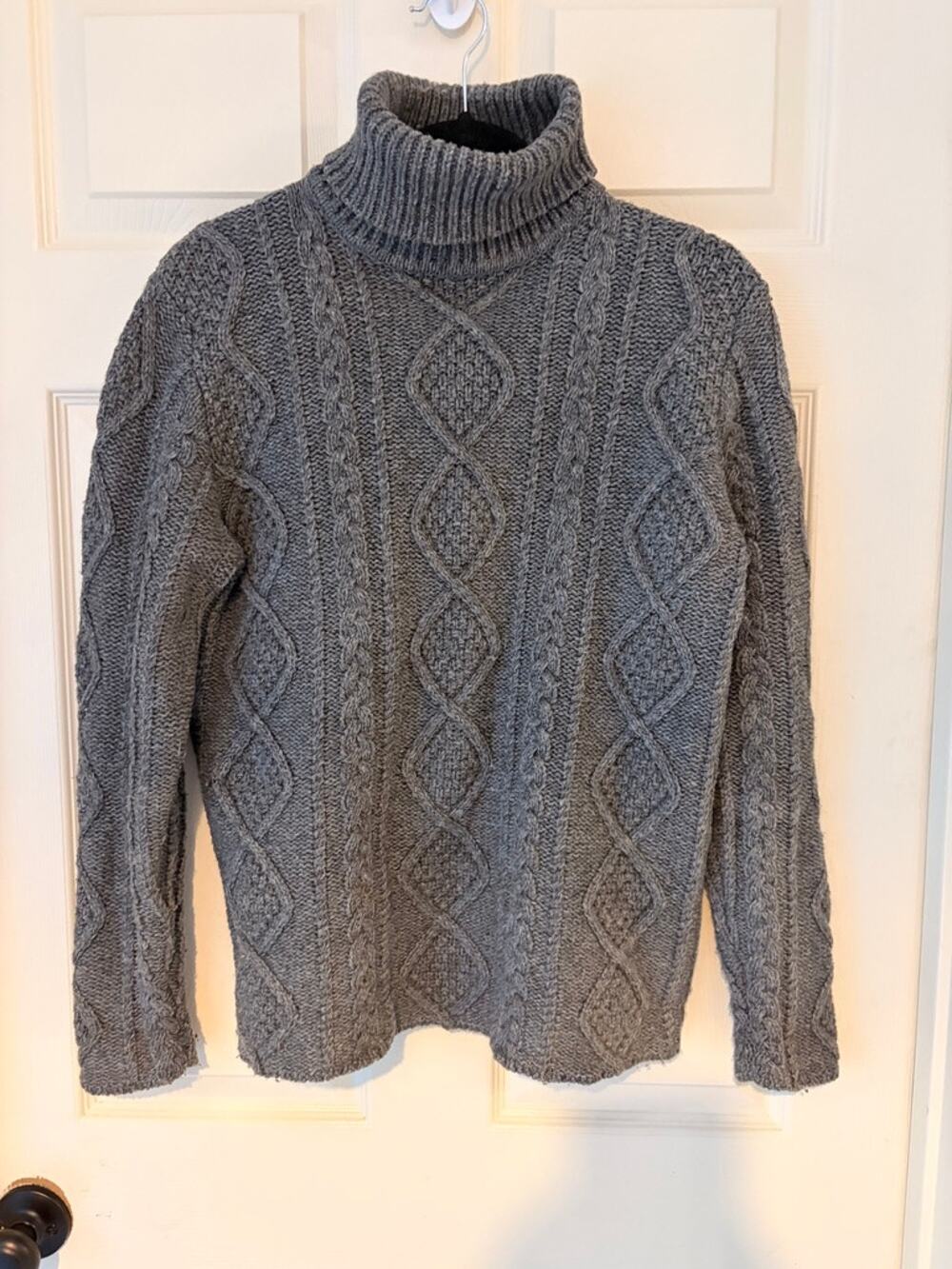 Vintage Eddie Bauer Wool Cable Knit Turtleneck Sweater M